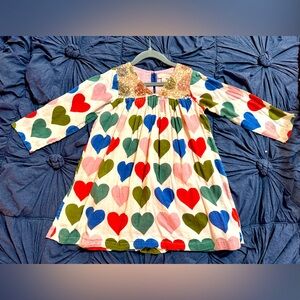 Pink Chicken 5Y Courtney Dress Hearts